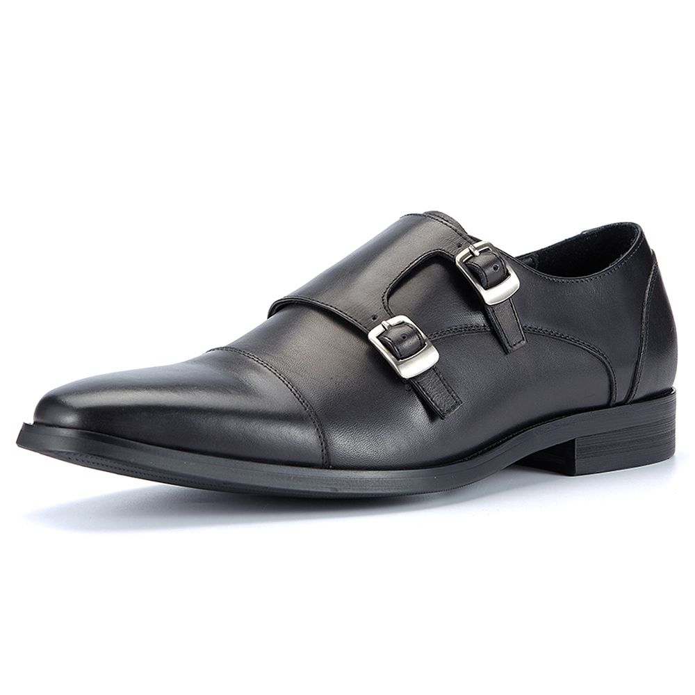 Monk Strap Shoe - Męskie skórzane oksfordy typu monk strap,