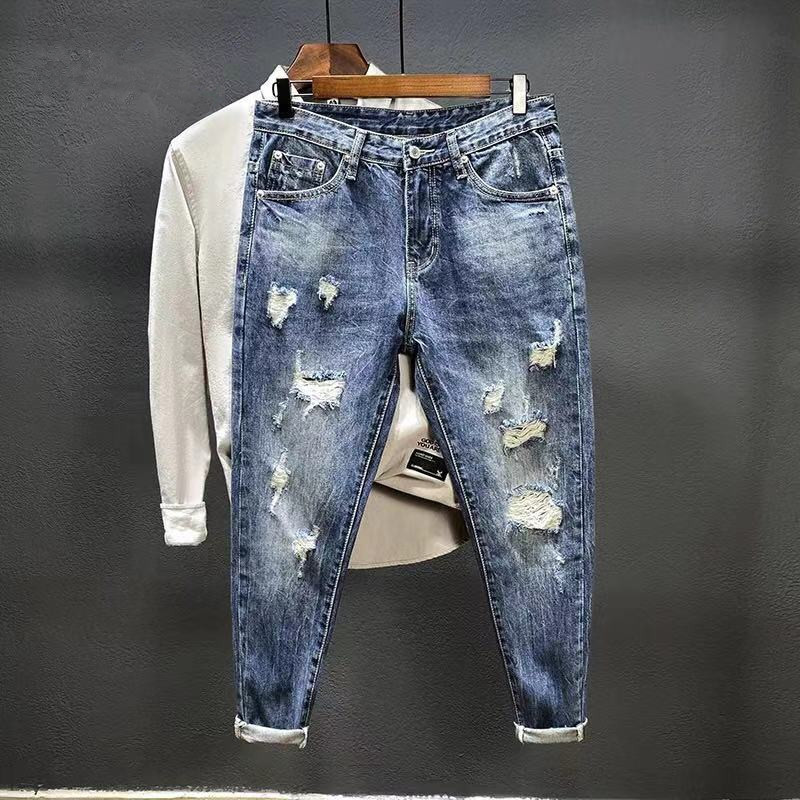 Men'S Shoes For Jeans - Dziewięciopunktowe dżinsy z dziurami dla cienkich
