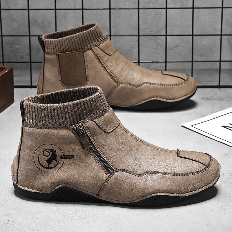 Men'S Shoes Zipper - Jesienno-zimowe męskie buty casual z miękką