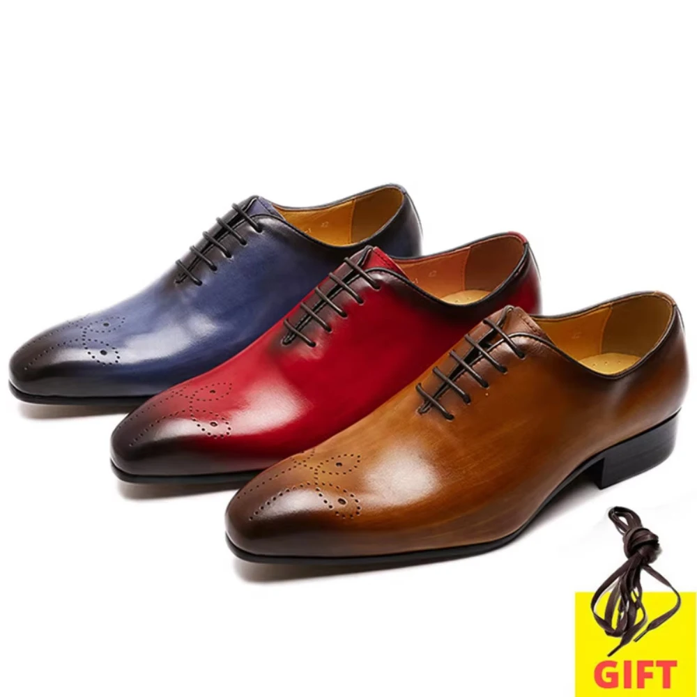 Monk Strap Shoe - Męskie buty Oxford ze skóry naturalnej,