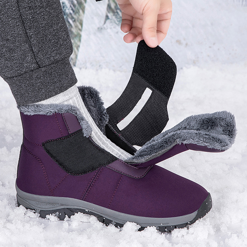 Men'S Shoes Diabetic - Zimowe damskie botki śniegowce ocieplane futrem,