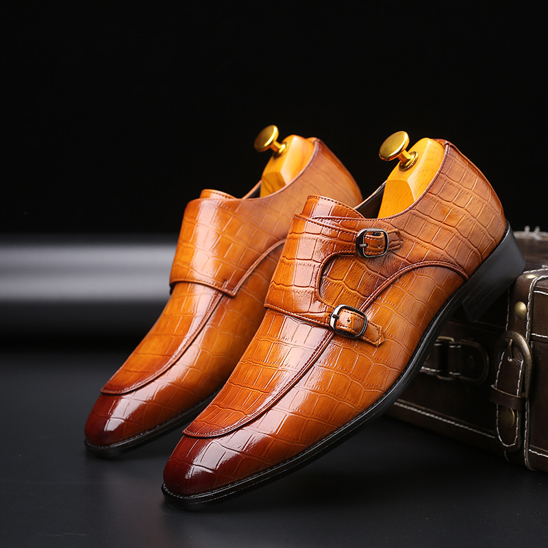 Monk Strap Shoe - Męskie mokasyny ze skóry lakierowanej wesele