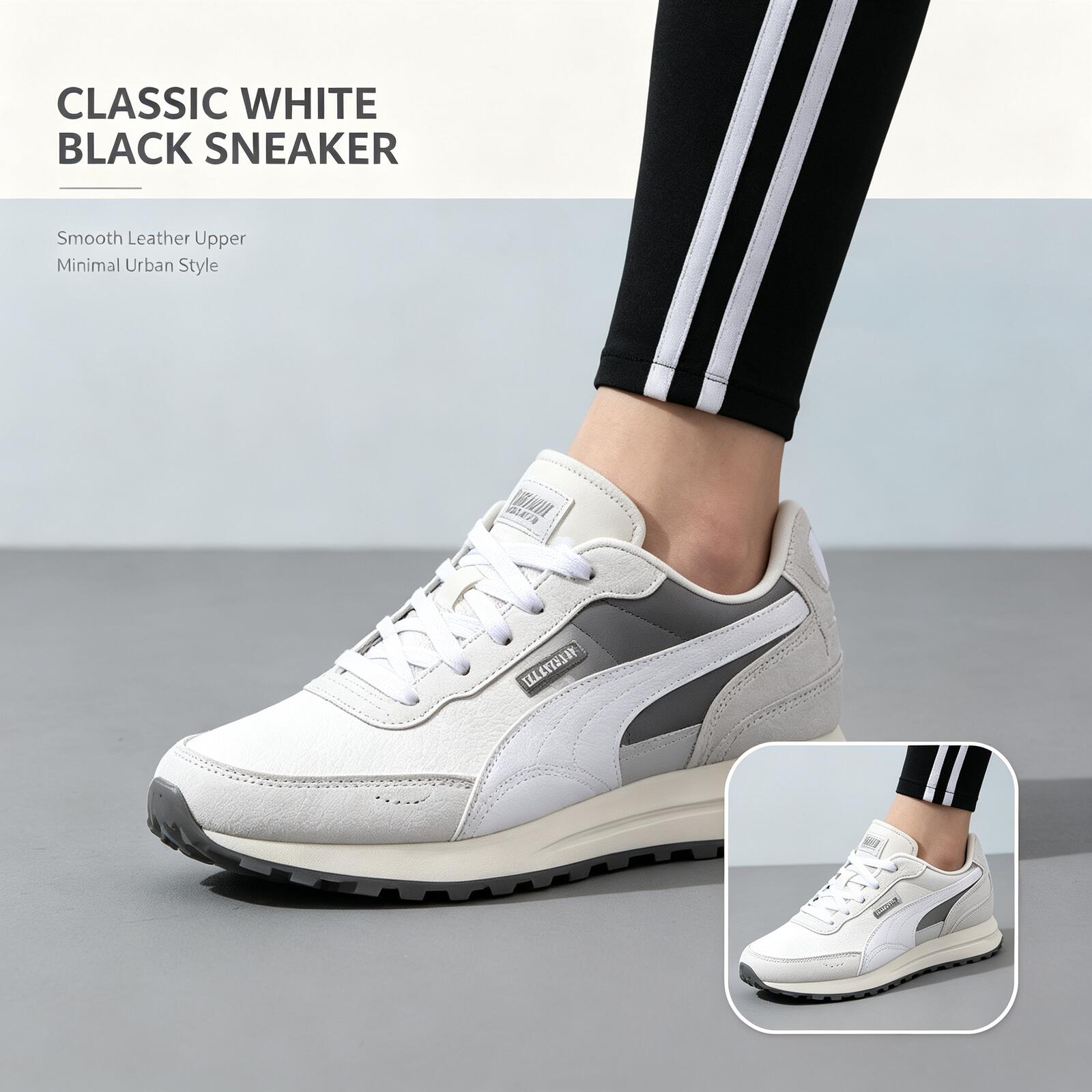 Men'S Shoes Puma Sneakers - PUMA Męskie Białe Czarne Niskie Trampki