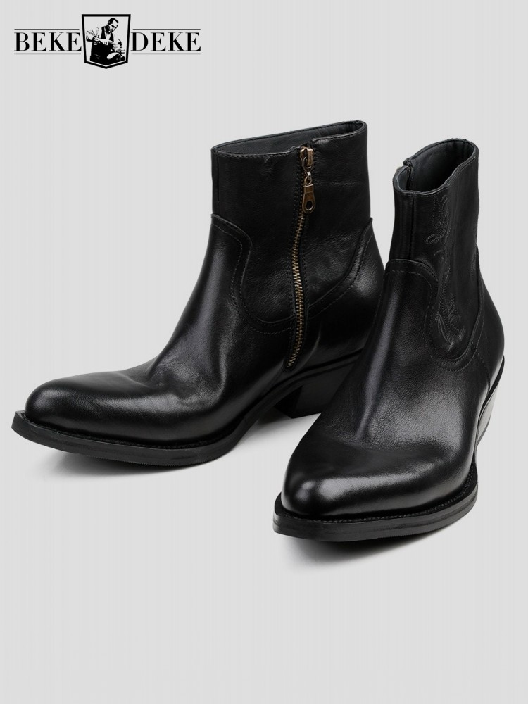 Men'S Shoes Zipper - Nowe męskie botki na zamek z