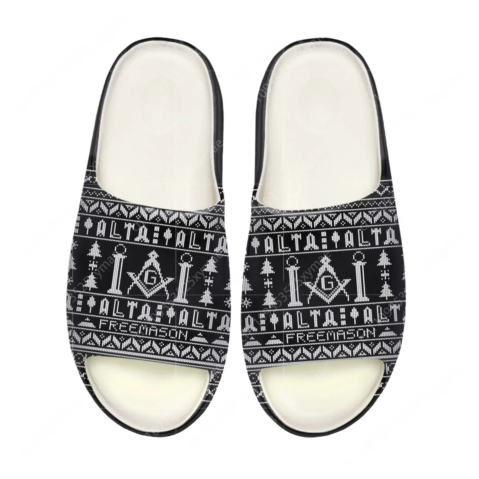 Men Shoes Office - Klapki z miękką podeszwą z motywem