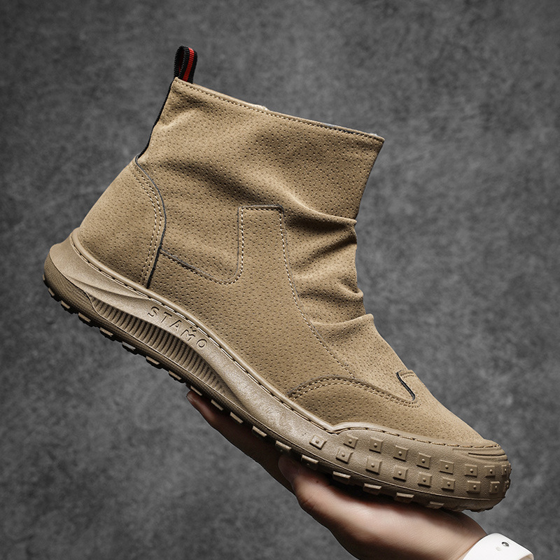 Zamszowe buty męskie wysokiej  – Men'S Shoes Zipper recenzja i cena