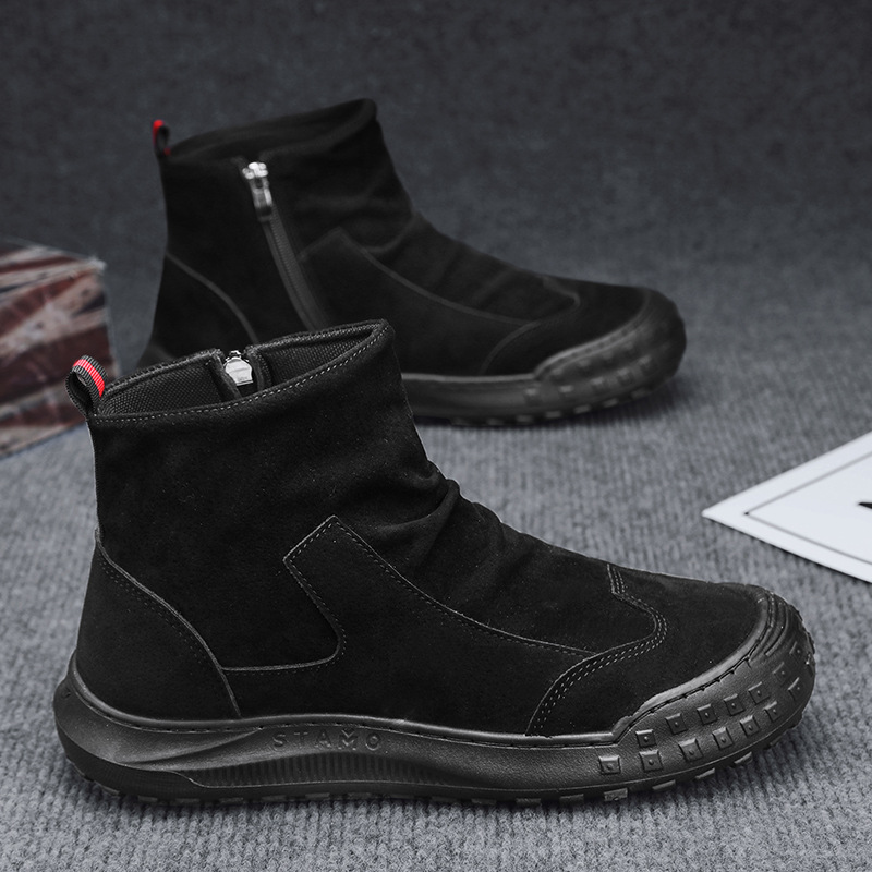 Zamszowe buty męskie wysokiej  – Men'S Shoes Zipper recenzja i cena