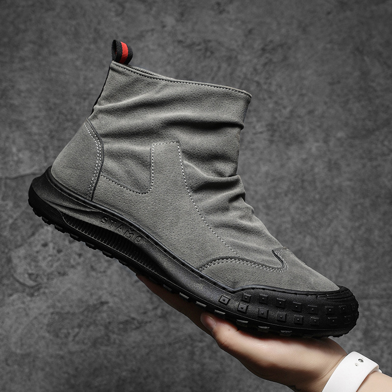 Zamszowe buty męskie wysokiej  – Men'S Shoes Zipper recenzja i cena
